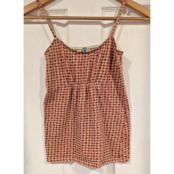 Pinkerton By Anthropologie‎ Orange Geometric Print Cami SZ S - Picture 1 of 3